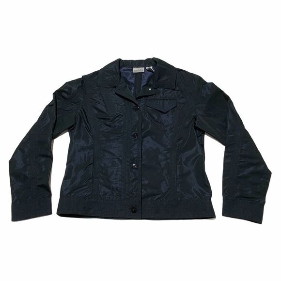 CHICO'S Black Button Down Collared Utility Jacket - Picture 5 of 10